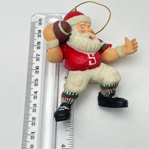 Vintage Football Santa Christmas Tree Ornament - Picture 7 of 12